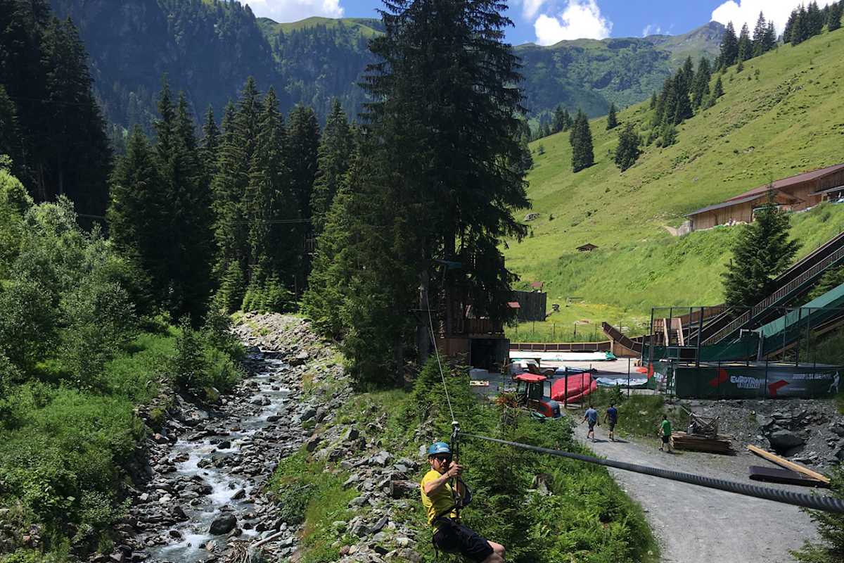 Hochseilpark Seilrutsche