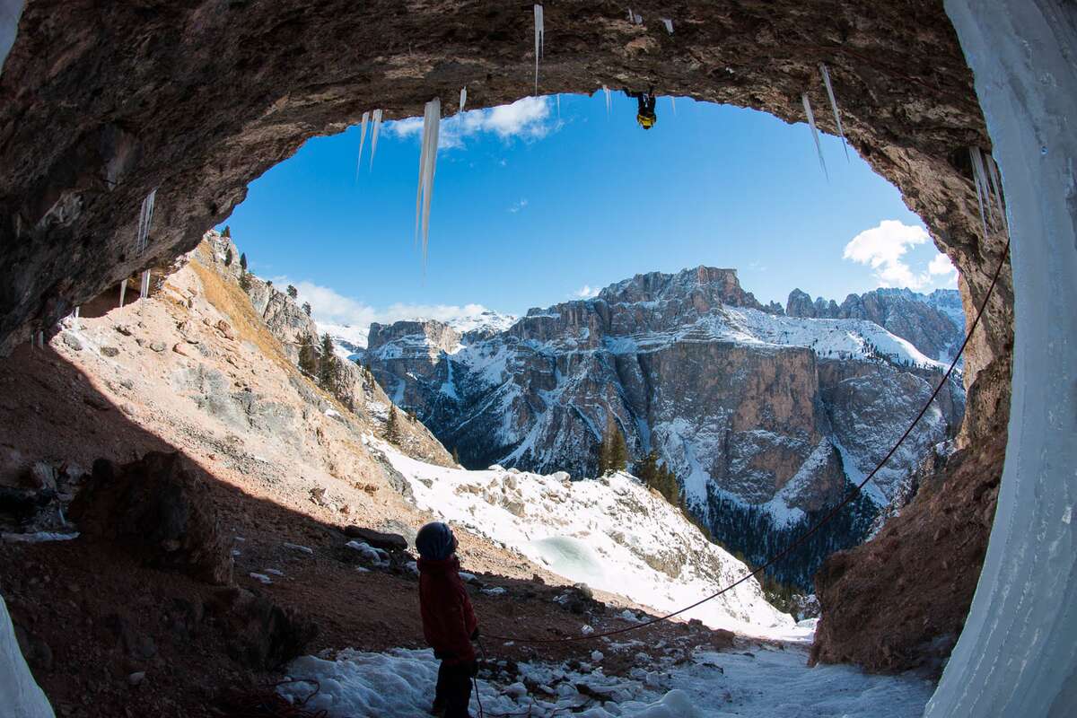 Klettern im sonnigen Südtirol trotz Winter und Kälte