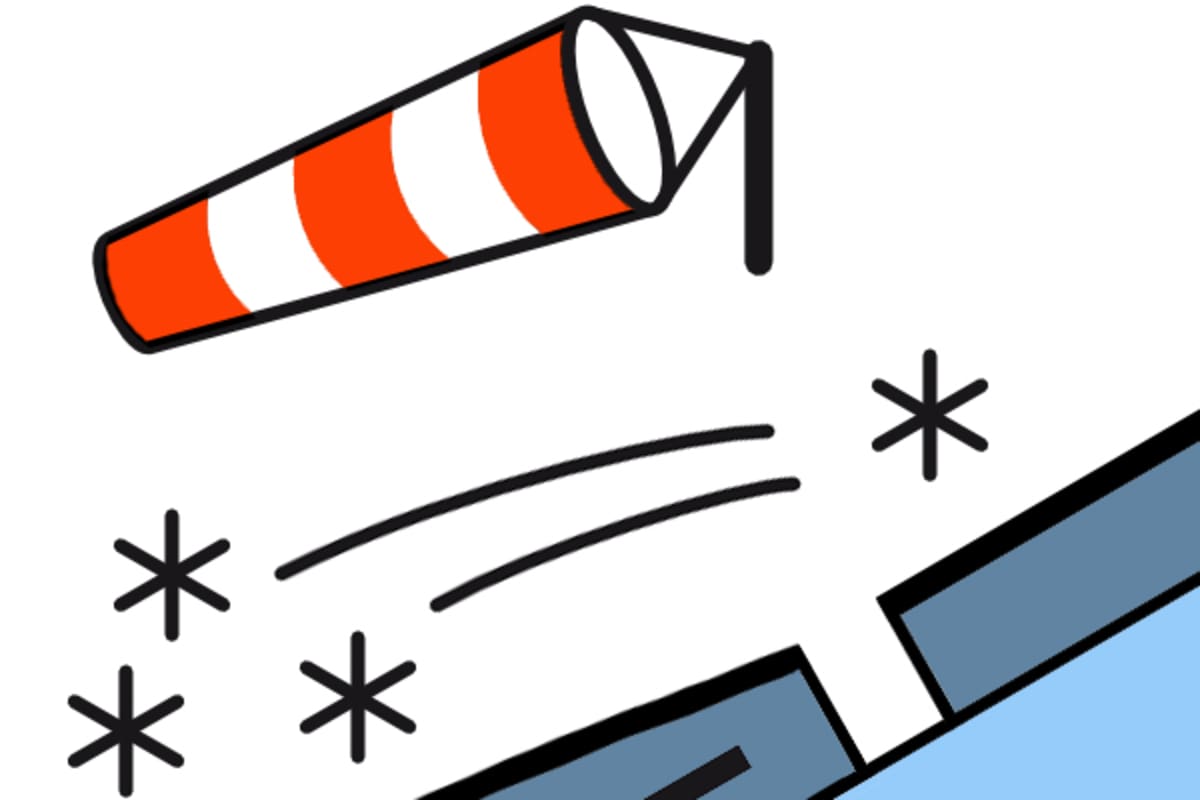 Piktogramm: Lawinenproblem - Triebschnee