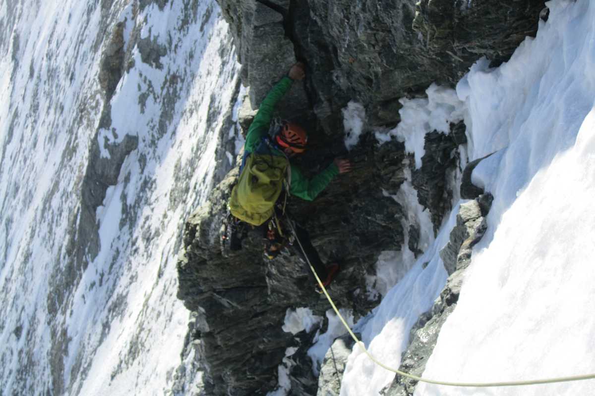 Simon Messner in der Matterhorn-Nordwand