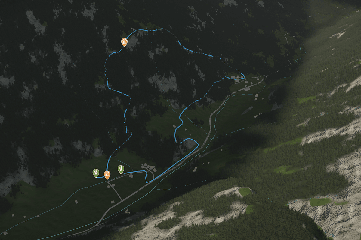 3D-Kartenausschnitt: Rundwanderung Falbesoner Nockalm.