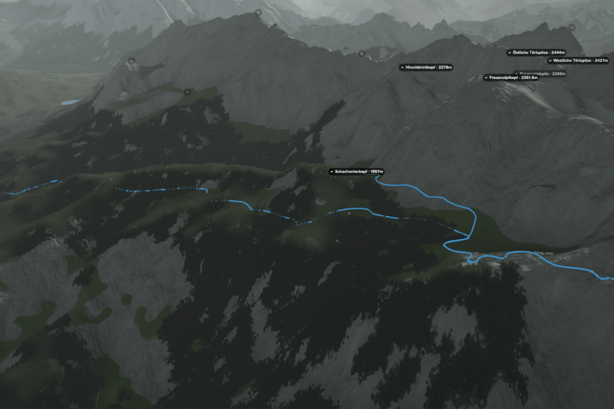 3D-Kartenausschnitt: Wanderung zum Königshaus am Schachen