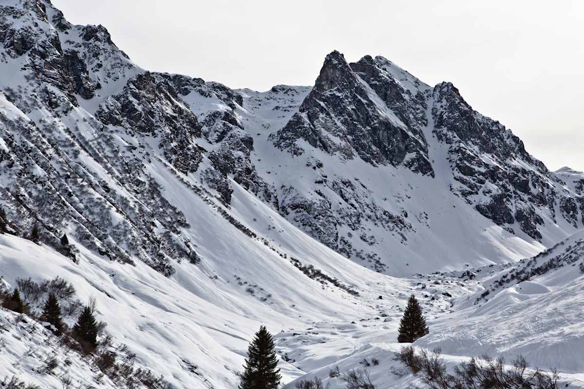 Schnee- und Berglandschaft