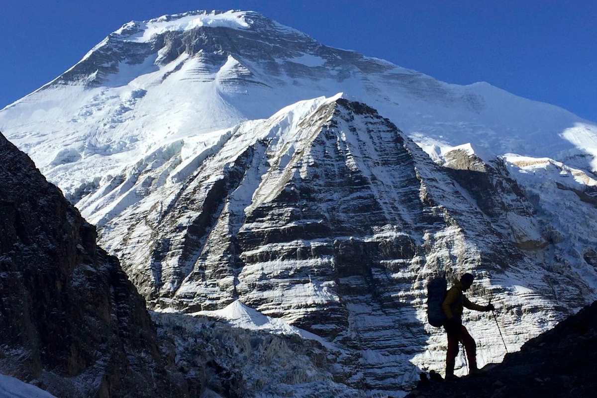 Die „kleine Eigerwand“ nahe dem Dhaulagiri-Basecamp auf dem Chonbardan-Gletscher