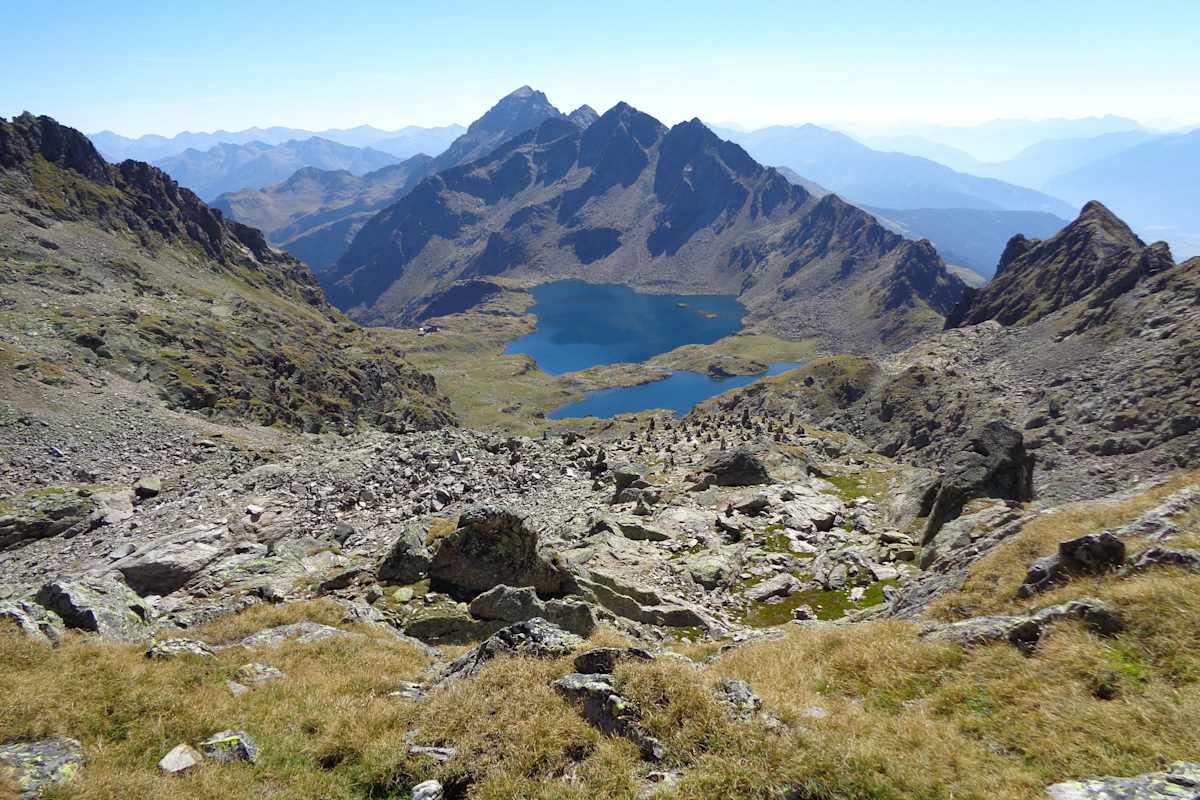 Oberer und unterer Wangenitzsee vom Kreuzseeschartl,