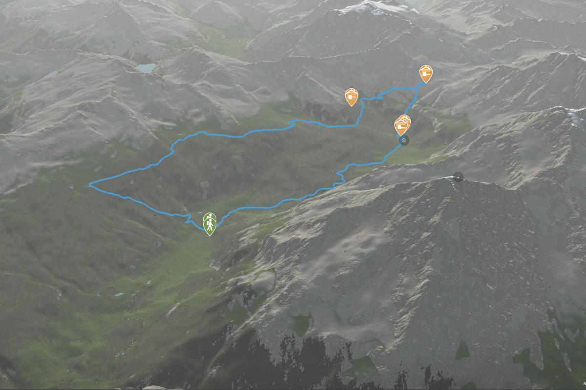 Kartenausschnitt: Die 3-Tages-Tour im Raurisertal in den Hohen Tauern im Gesamtüberblick