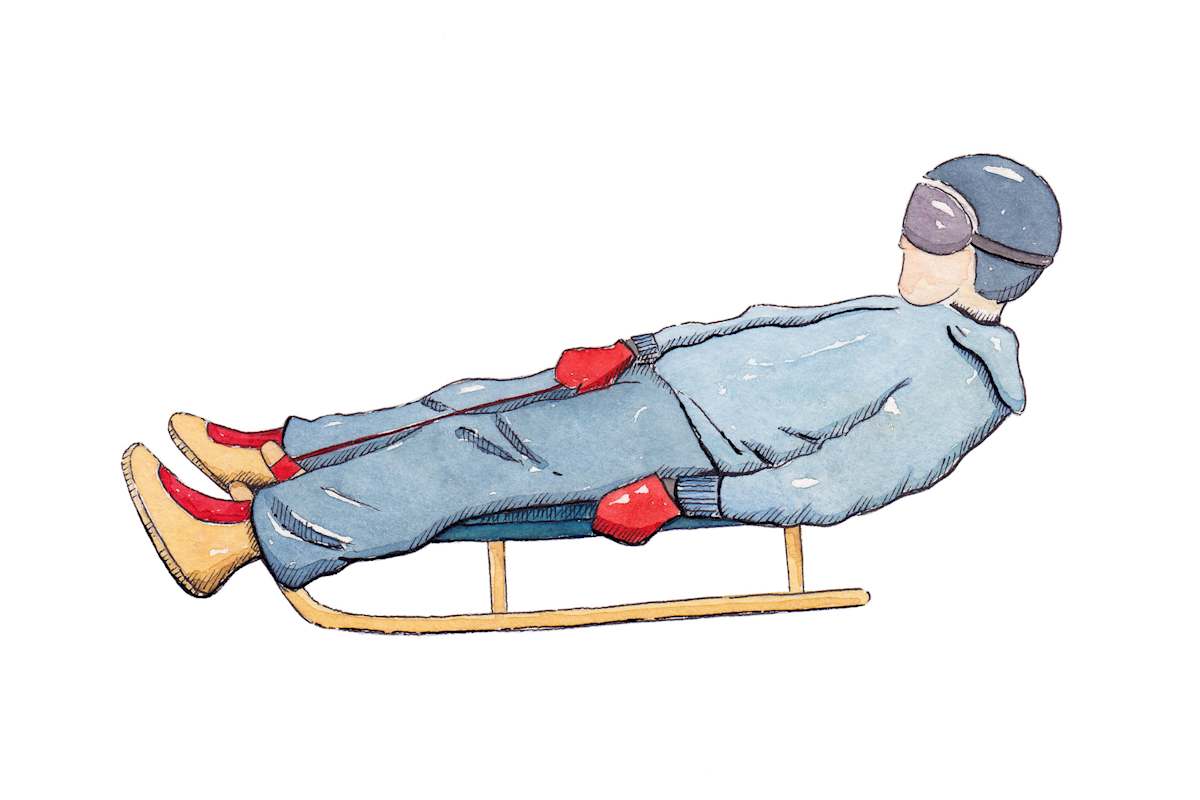 Richtig rodeln: Haltung bei der Abfahrt