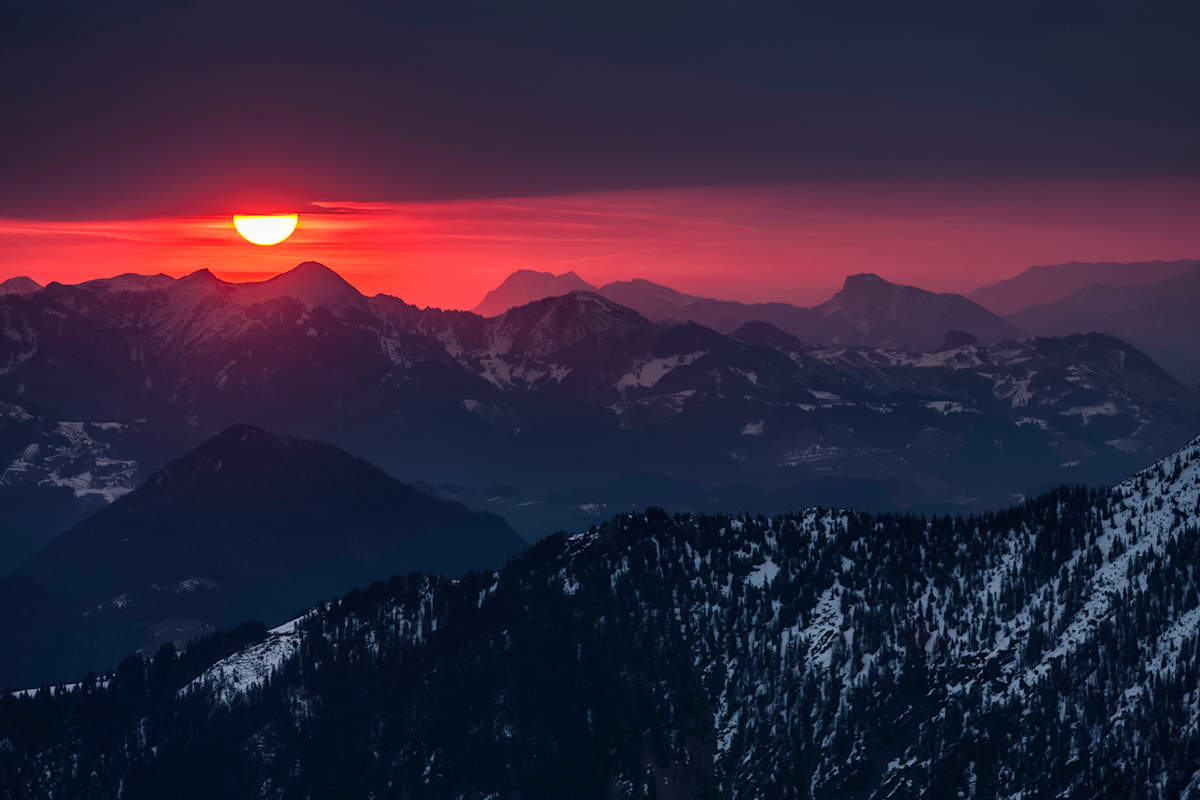 Sonnenaufgang über dem Großen & Kleinen Traithen