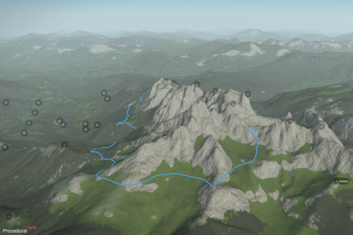 3D-Kartenausschnitt: Rund um den Gosaukamm