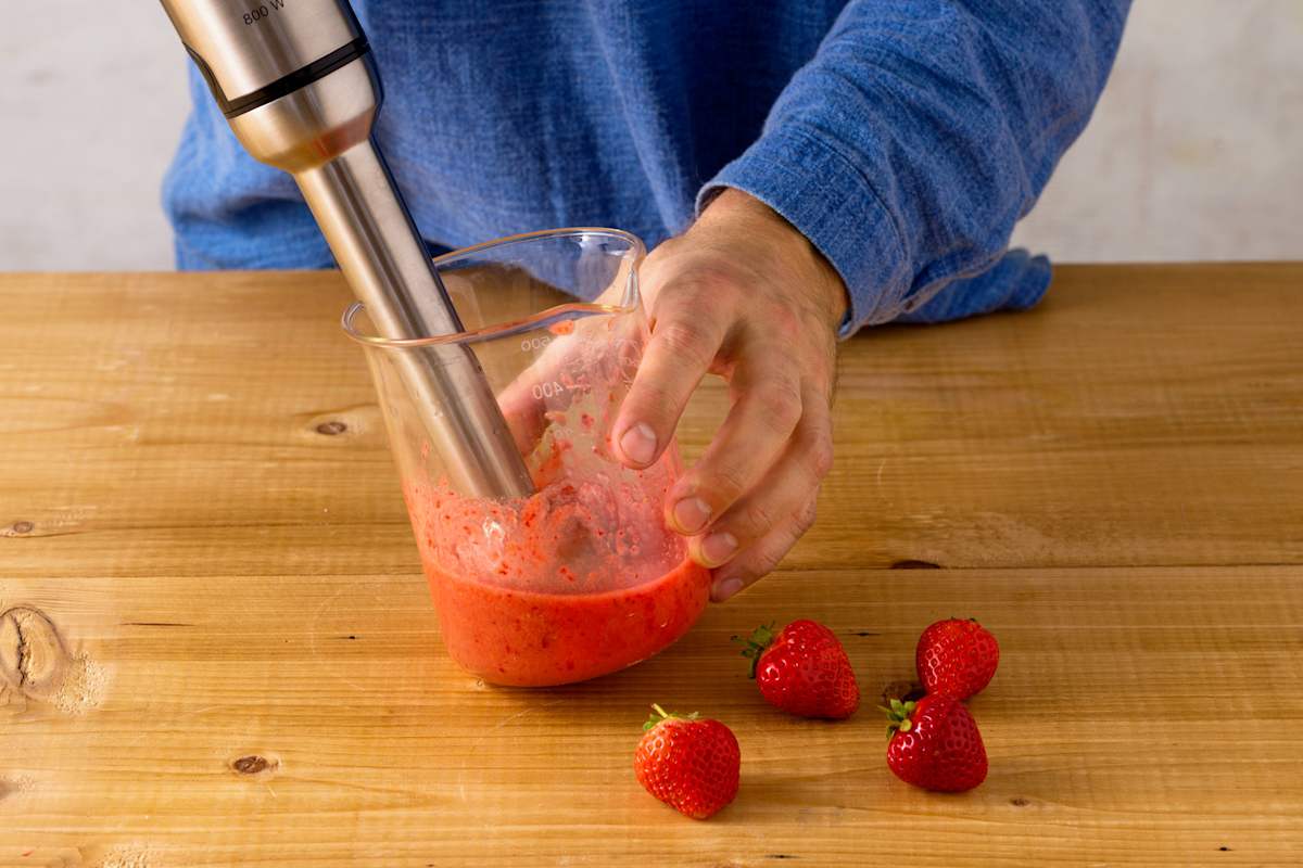 Erdbeeren pürieren