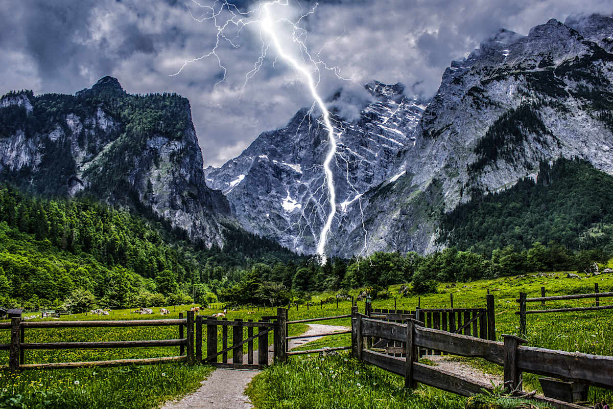 Gewitter am Berg, Blitzschlag, Schutzmaßnahmen