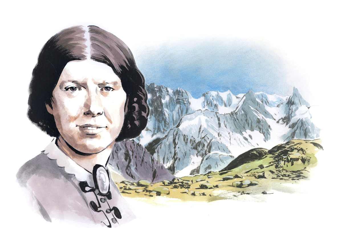 Jemima Morrell vor Almwiesen und Bergen