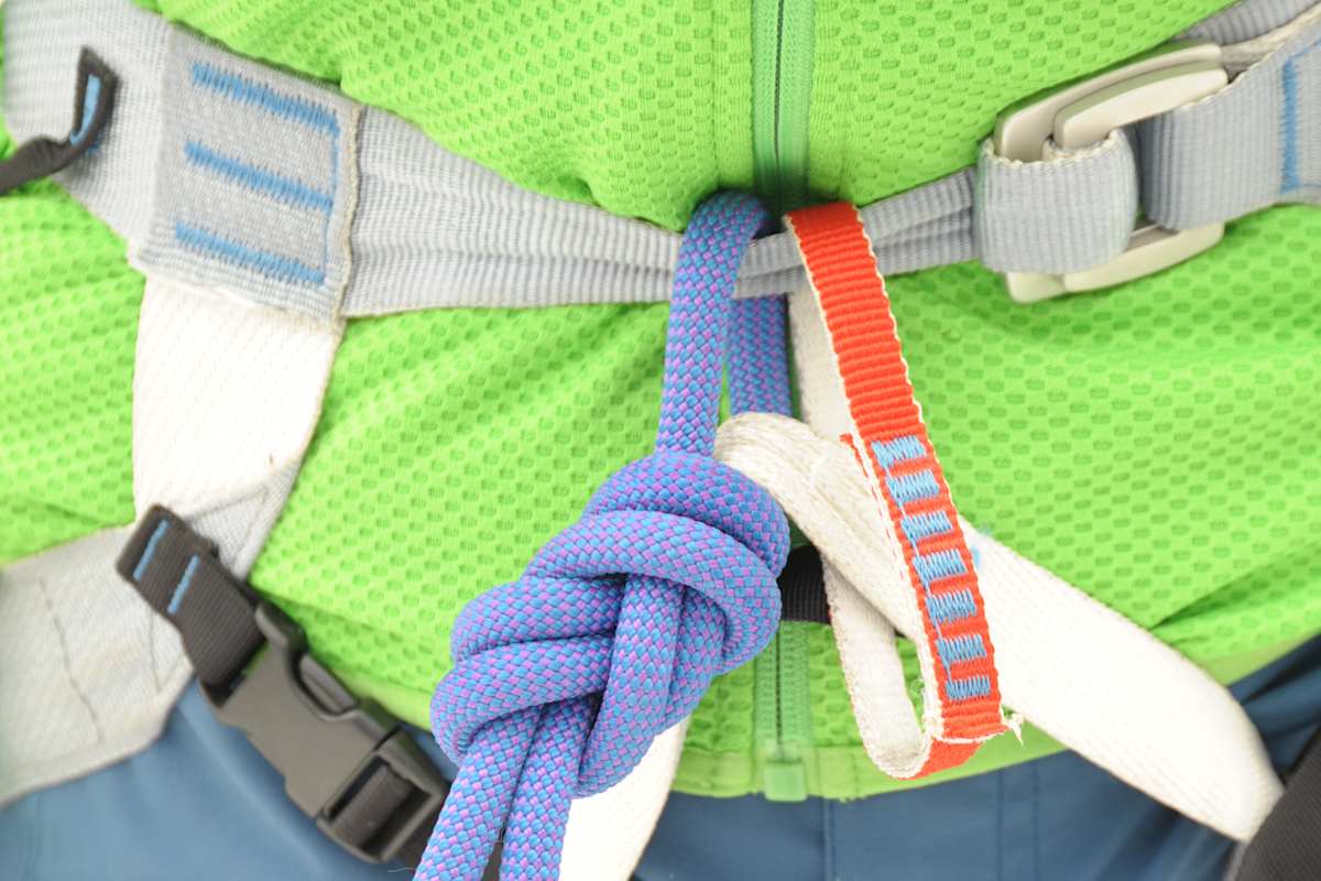 Achter als Anseilknoten richtig gemacht.