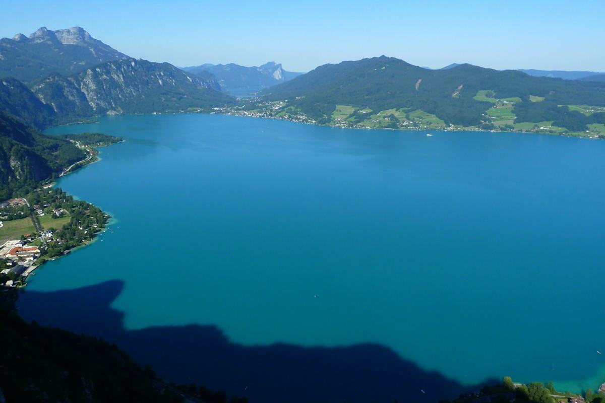 Blick auf die Südbucht des Attersees