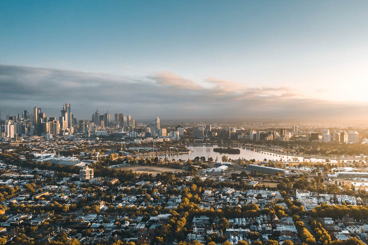 Die Skyline von Melbourne