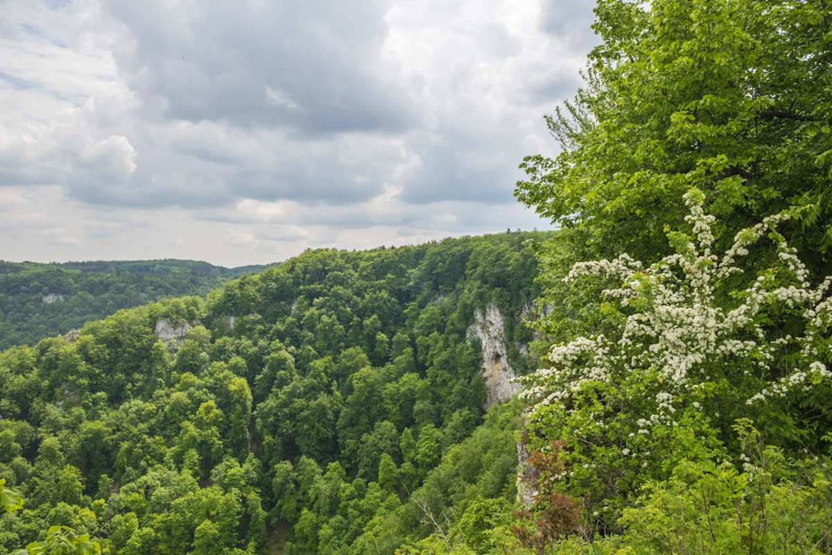 Wandern an der Schwäbischen Alb: Entlang des Wasserfallsteigs in Bad Urach in Baden-Württemberg