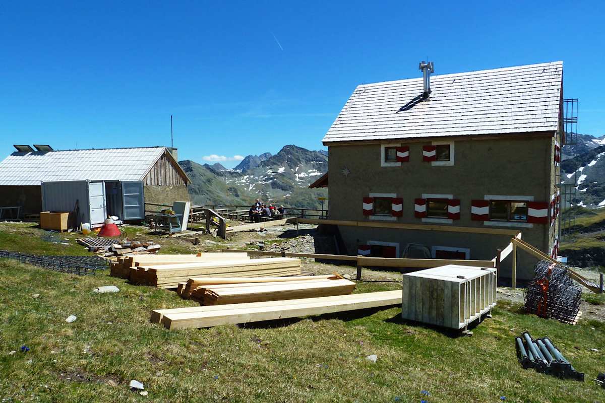 Zubau für die Salmhütte in Kärnten: Baustelle auf 2.644 m