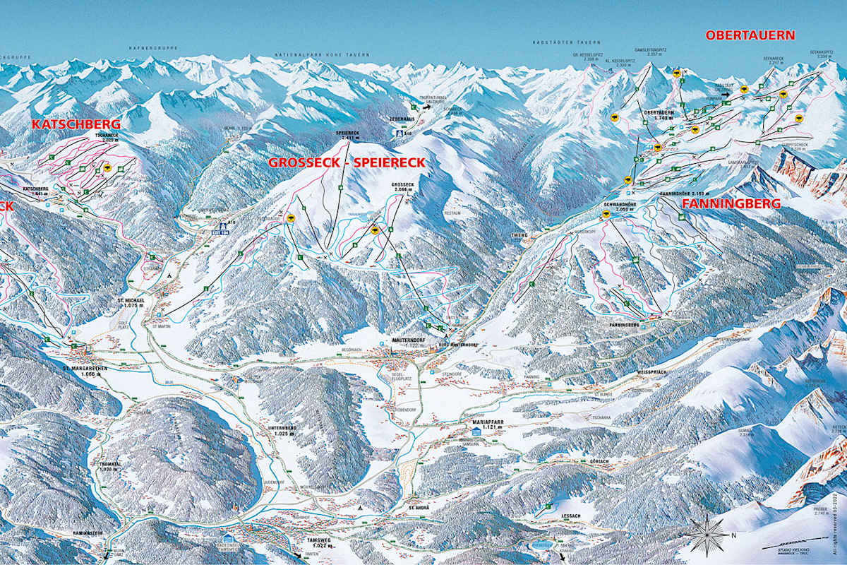 Die Ski-Karte des Salzburger Lungau.