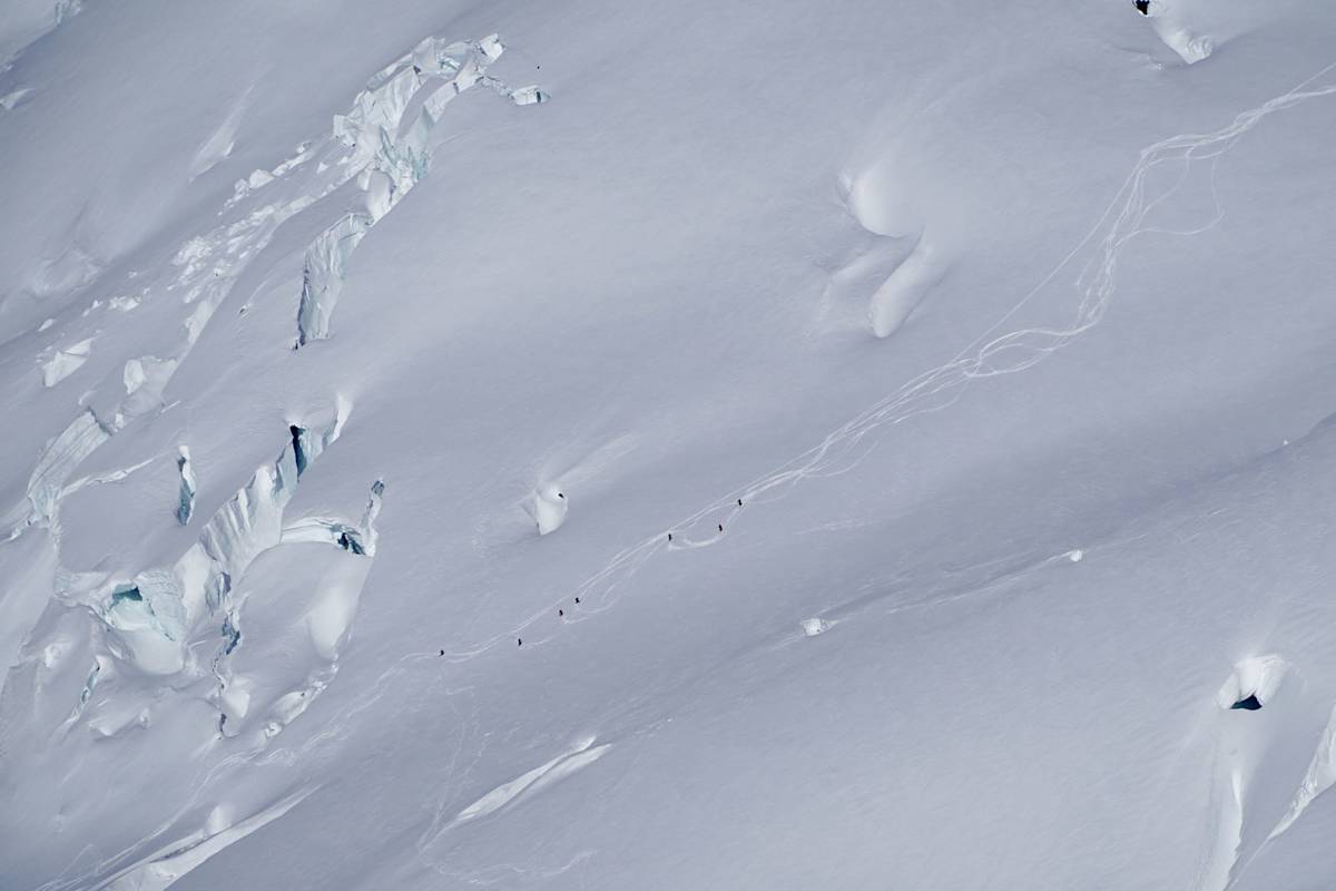 Bergwelten Gletscher Abfahrt skitour Abstände