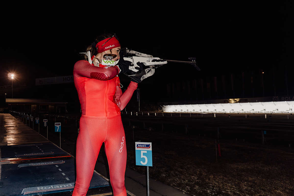 Aita Gasparin beim Biathlon-Training.