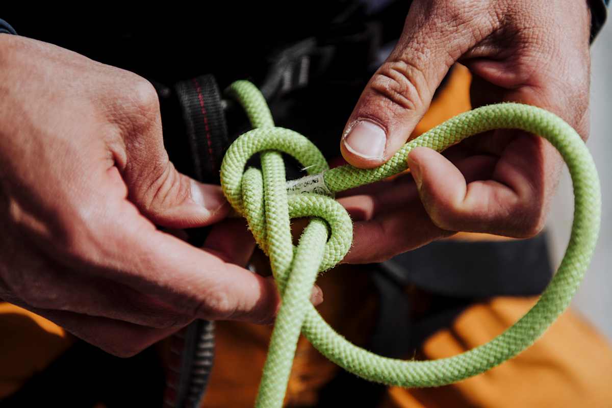 Der Achterknoten ist der Standardknoten beim Klettern