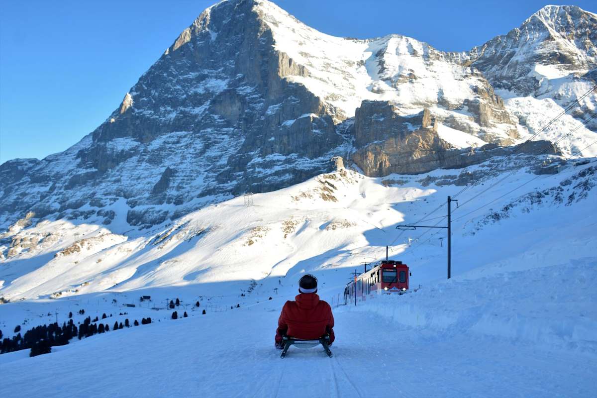 Rodler auf der Eiger-Grand-Tour