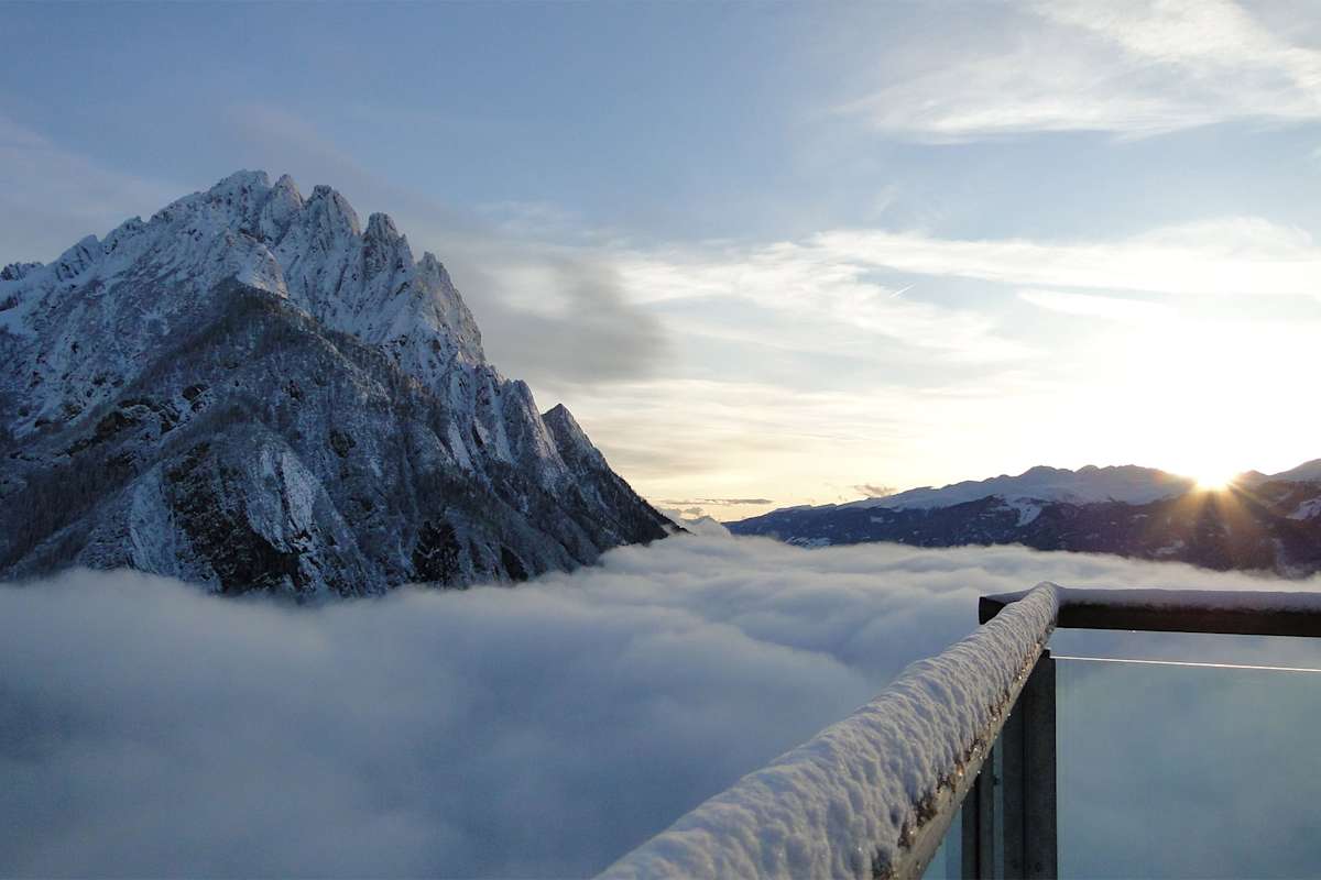 Dolomitenhütte im Winter