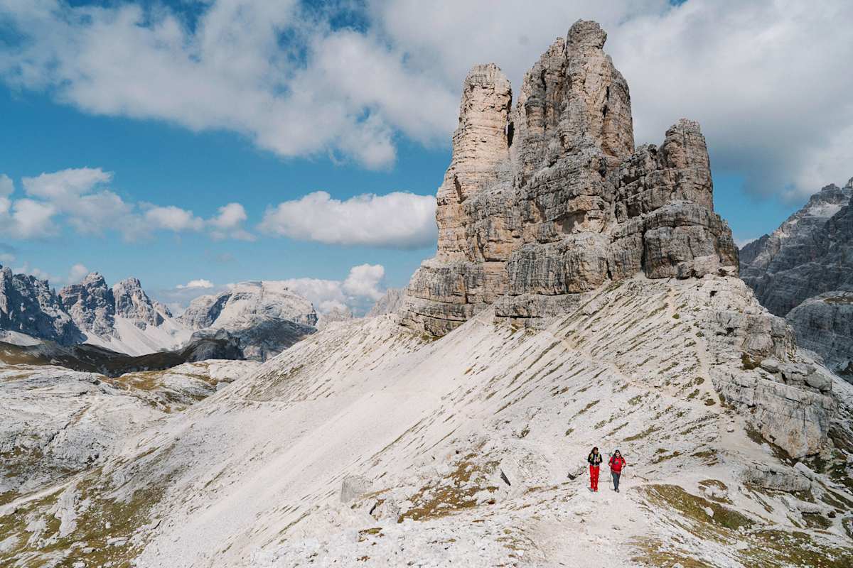 Drei Zinnen: Bergsteiger in den Südtiroler Dolomiten