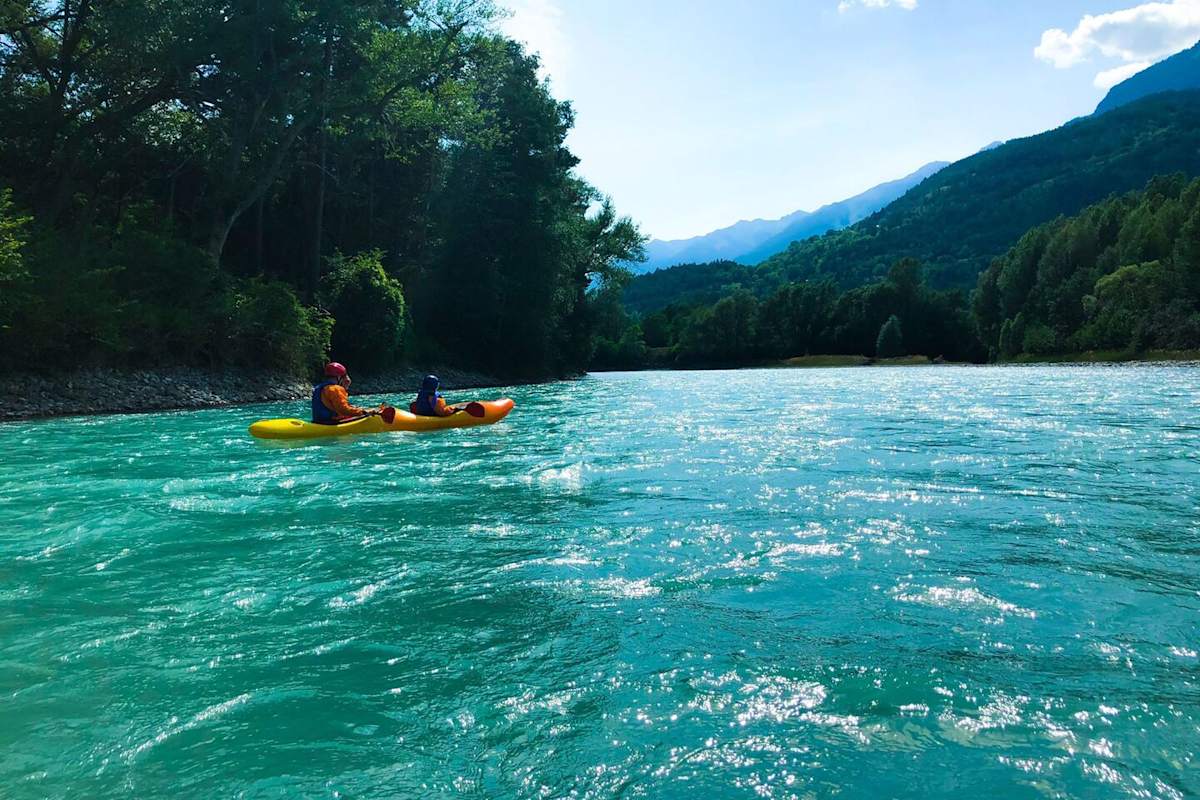 Zweier-Kajak auf der Durance