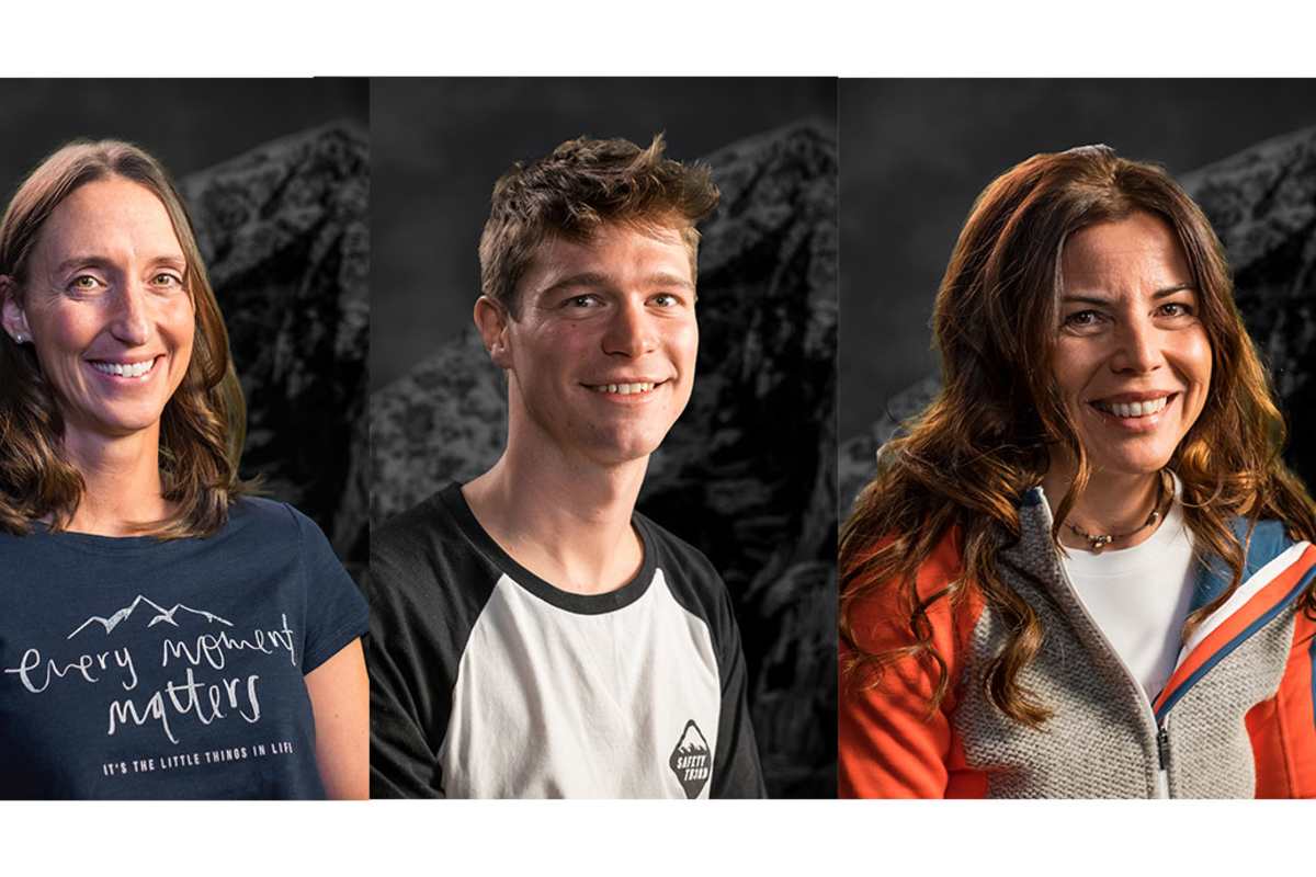 Die Gewinner der Eiger Extreme-Ausschreibung (v.l.n.r.): Sonngrit Böhme aus Deutschland, Christoph Miller aus Österreich und Corina Haas aus der Schweiz