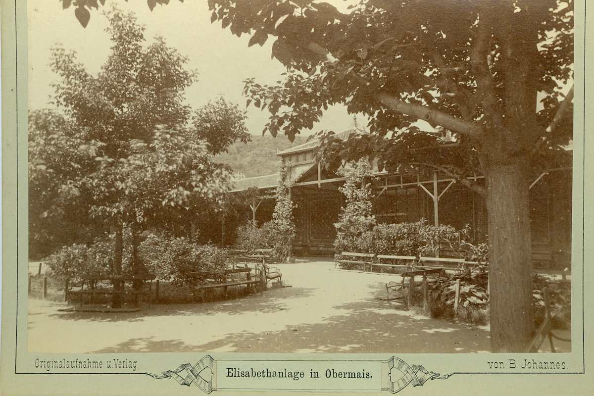 Historische Fotografie der Elisabeth-Anlage in Obermais