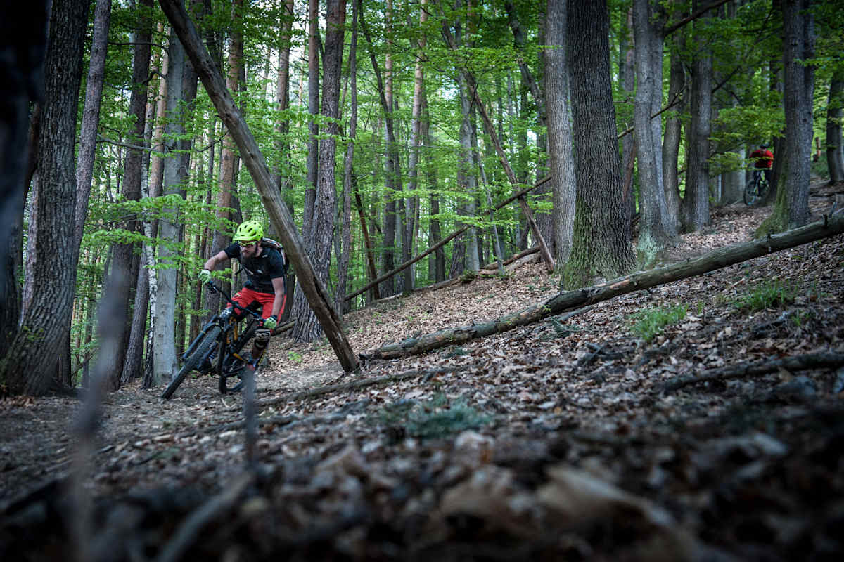 Biken am Enzi-Trail bei Graz in der Steiermark