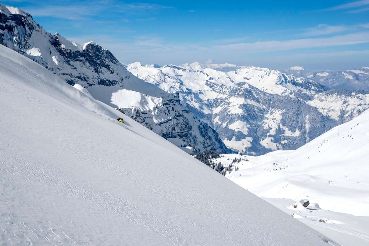 Aussicht auf die Alpenlandschaft.