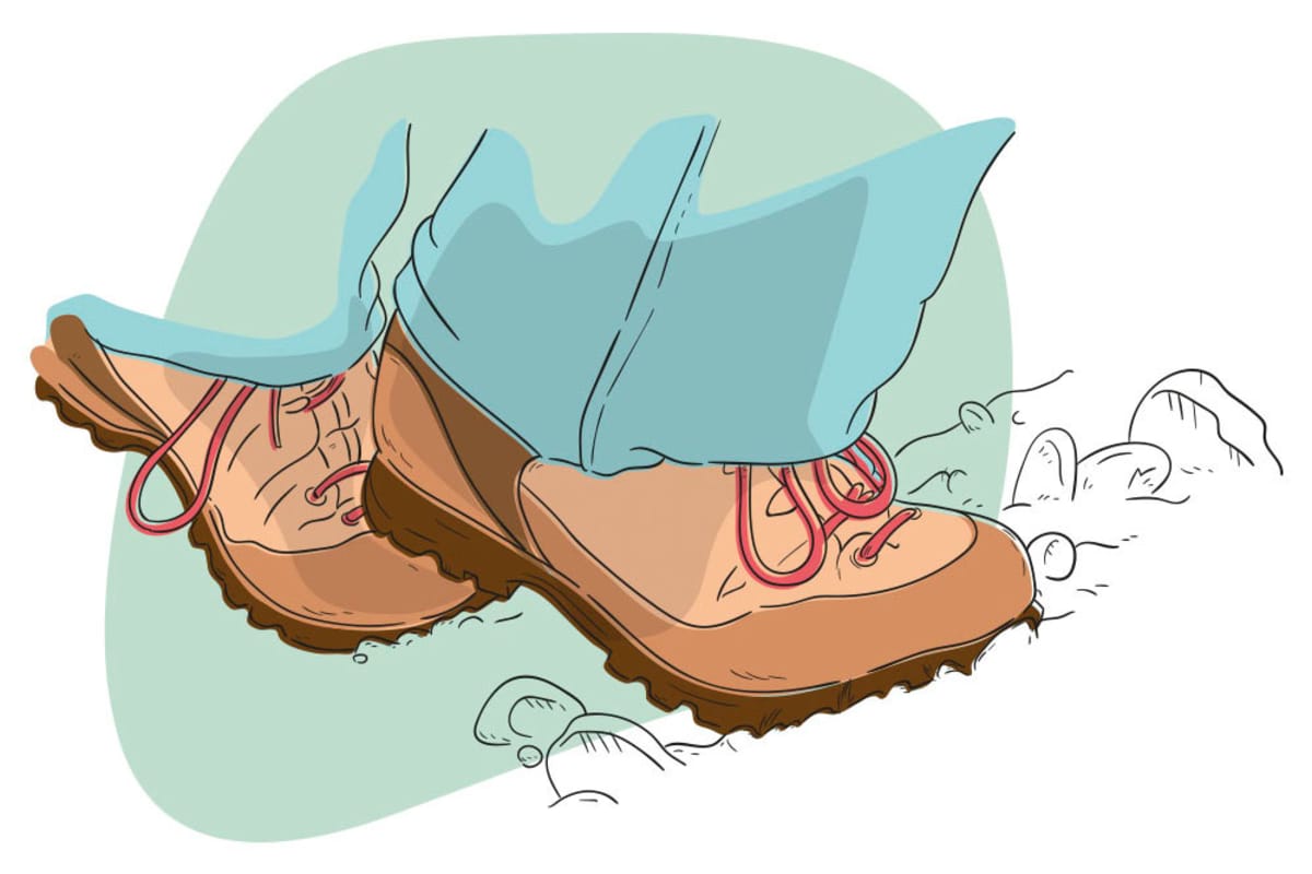 Illustration: Gehtechnik am Berg