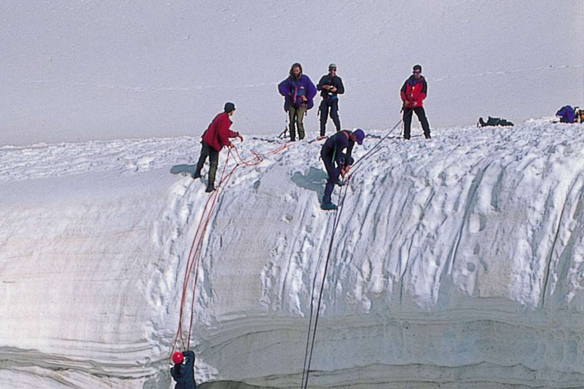 Am Gletscher mit Kindern: Abseiltechnik