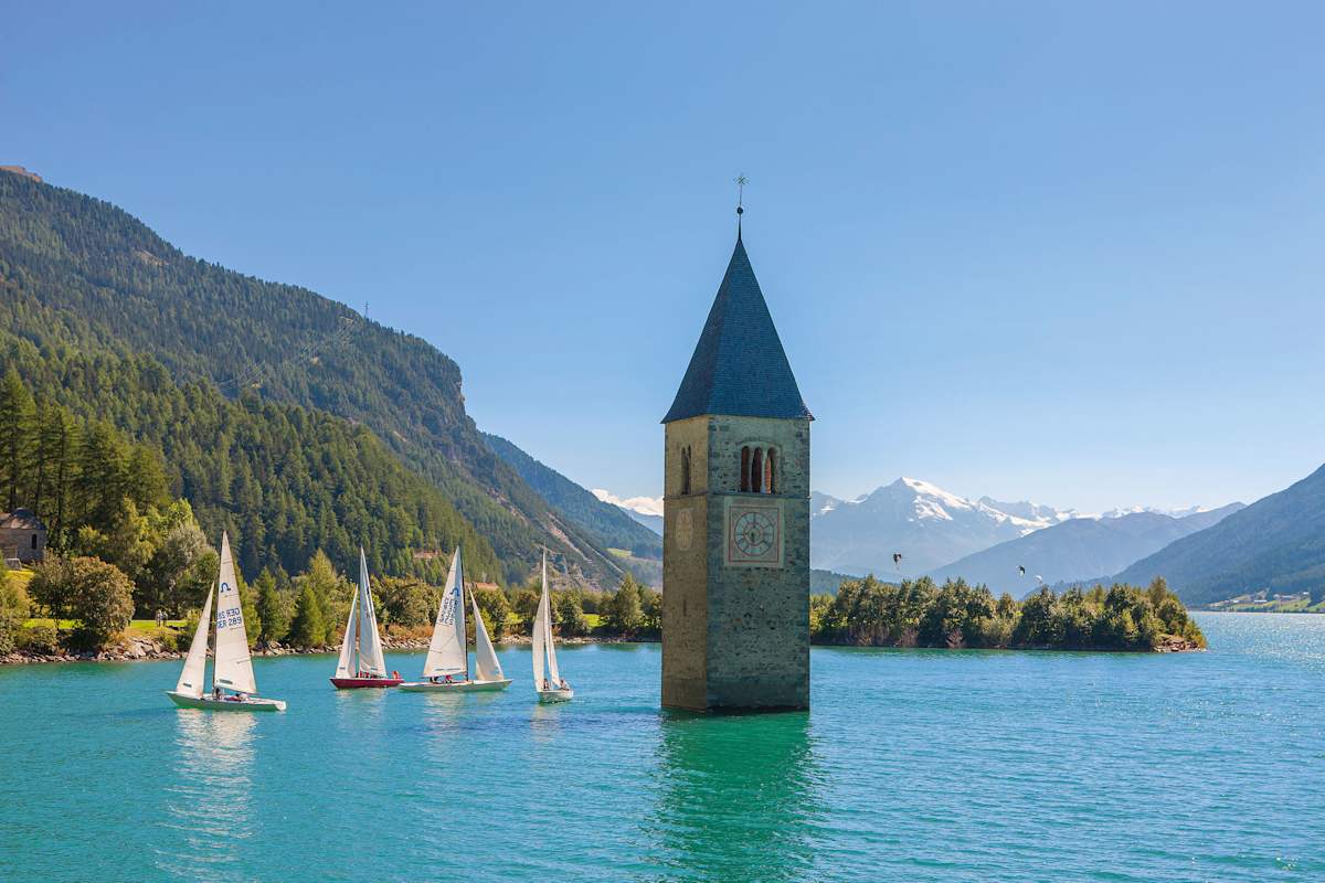 Reschen-Stausee in Südtirol