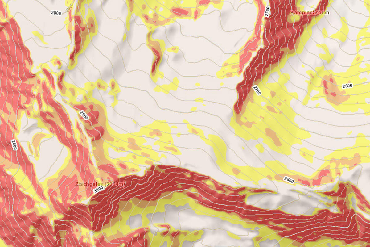 Digitale Hangneigungskarten