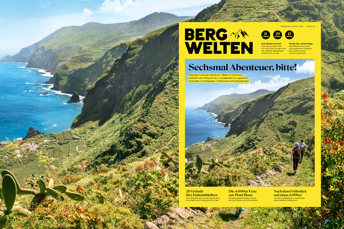 Schwerpunkt Reisen: Bergwelten-Magazin Februar/März 2023
