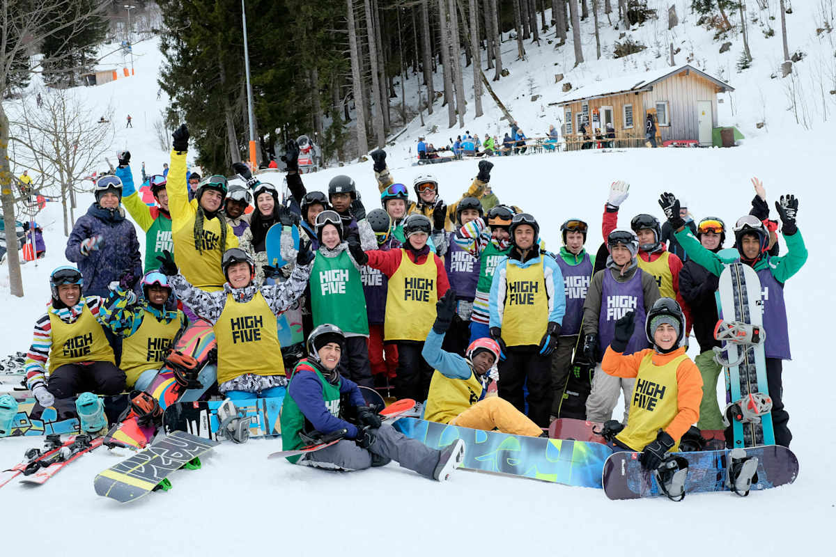 High Five-Gruppe beim Boarden
