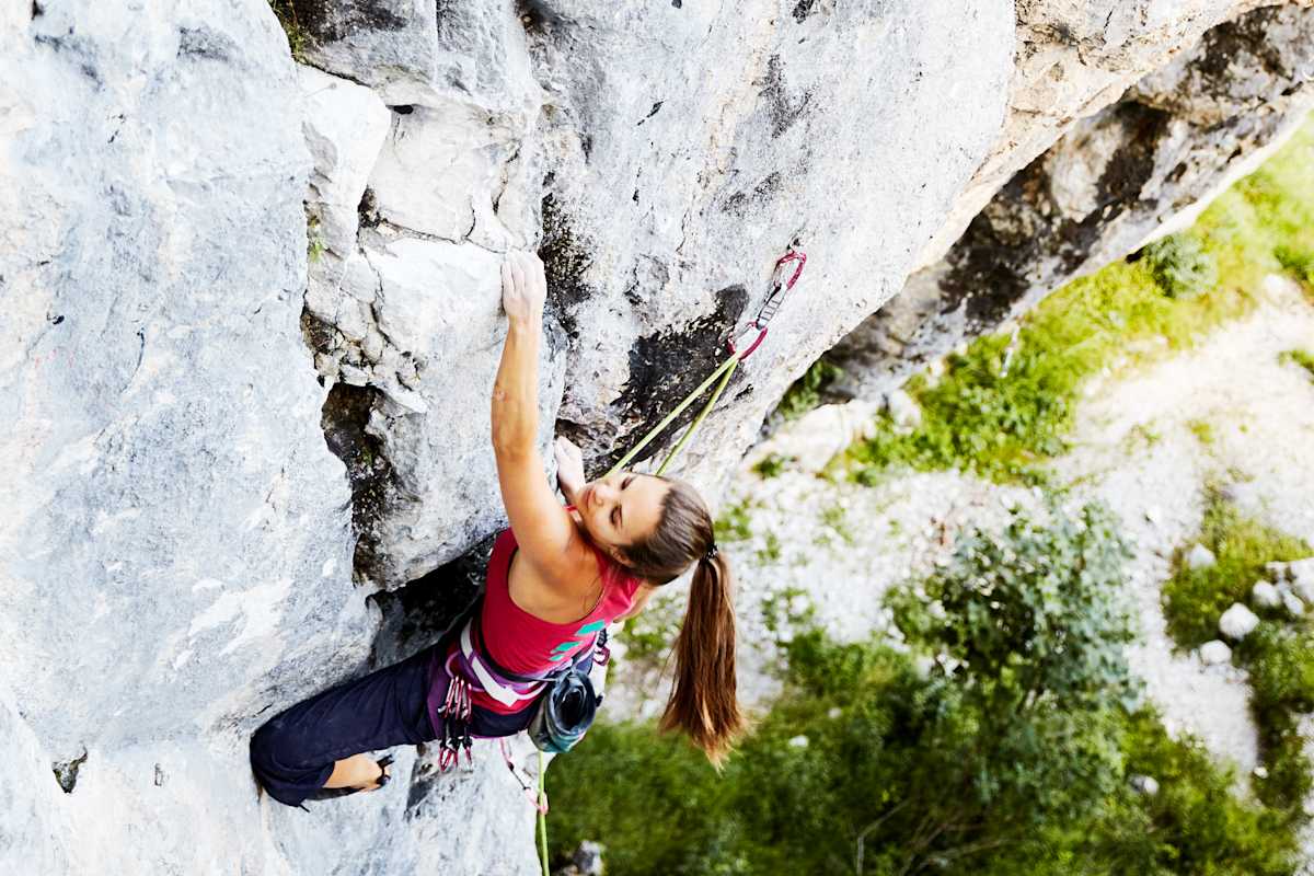 Maria Wibmer in der Steilwand
