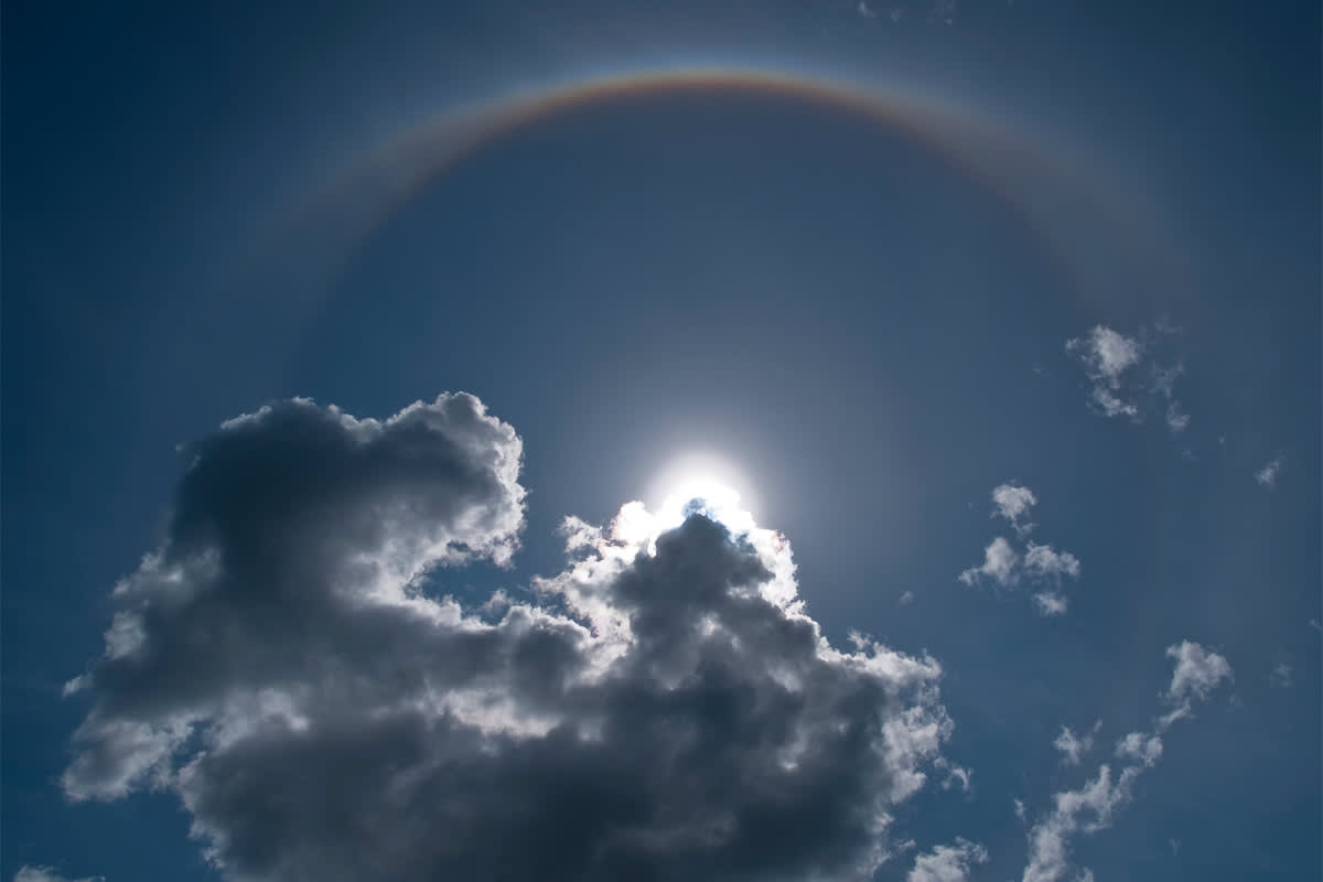Wetterregeln: Halo um Sonne