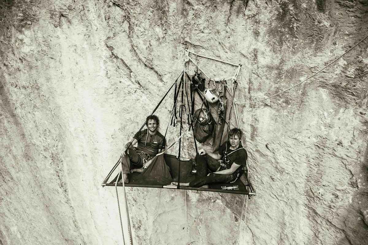 Top-Kletterer Roger Schaeli (links) und Alexander Megos in Lauterbrunn in der Schweiz