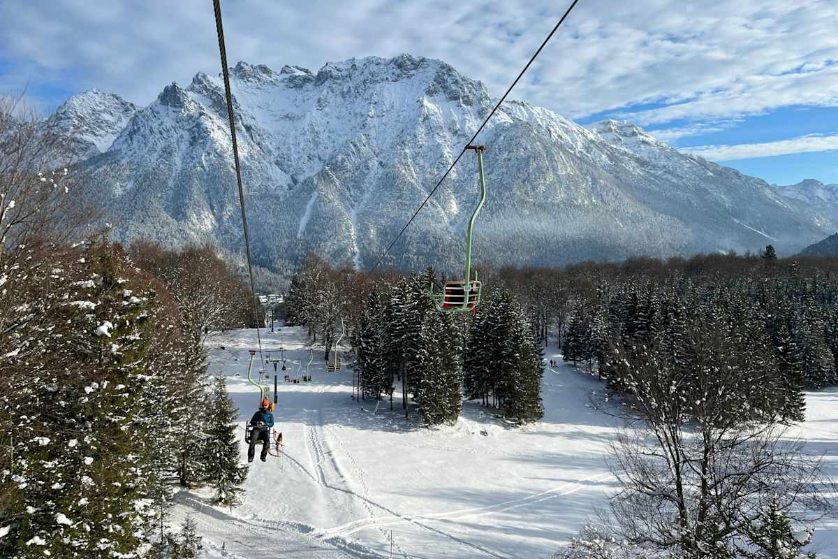Kranzberg-Sessellift und Karwendelgebirge