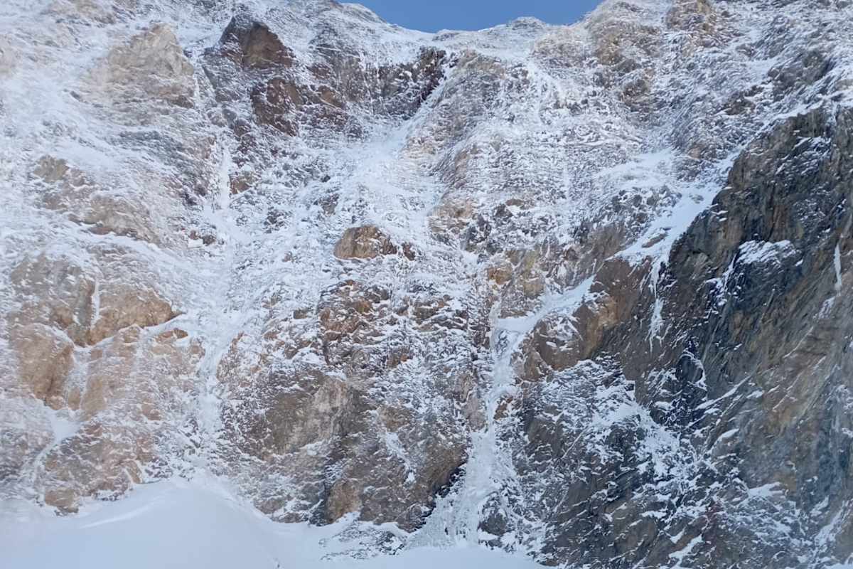 Bergsteiger vor der Königsspitze Nordwand