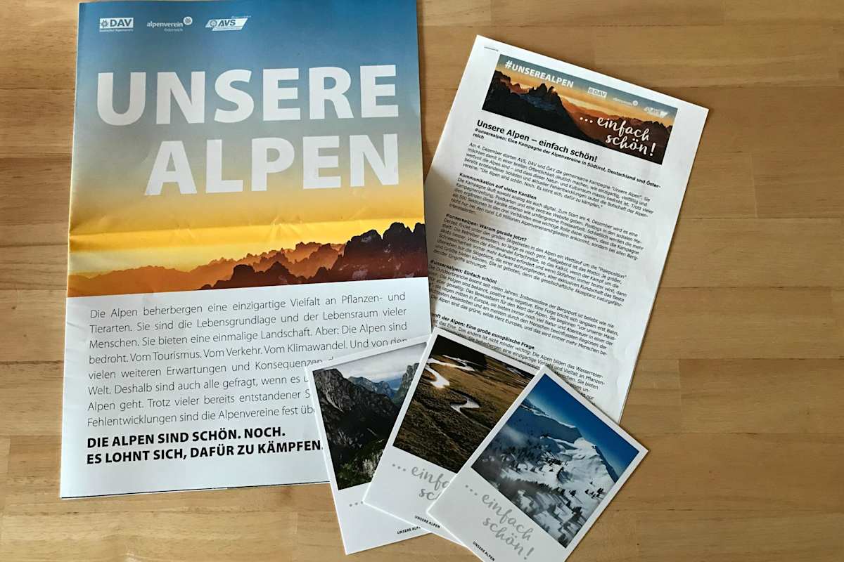 Analoges Infomaterial kann jederzeit bei den Alpenvereinen angefordert werden.