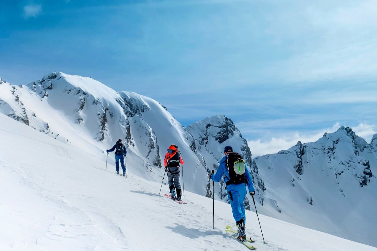 Die Skitourengruppe beim Aufstieg Richtung Brandjöcher