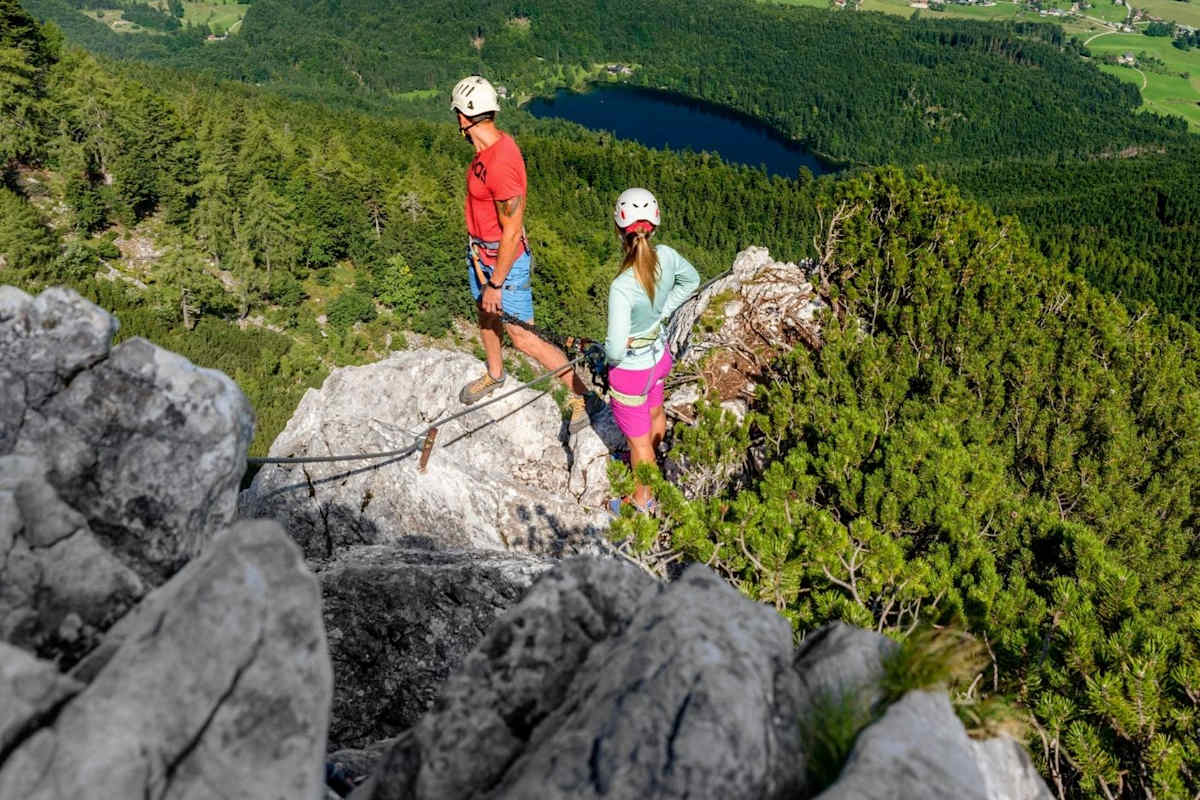 Blick vom Katrin-Klettersteig auf den Nussensee