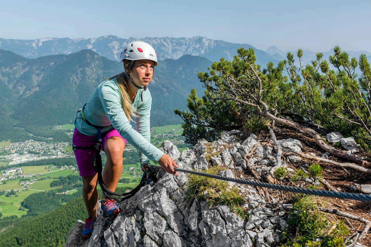 Der Klettersteig bietet ein durchgehendes Panorama.
