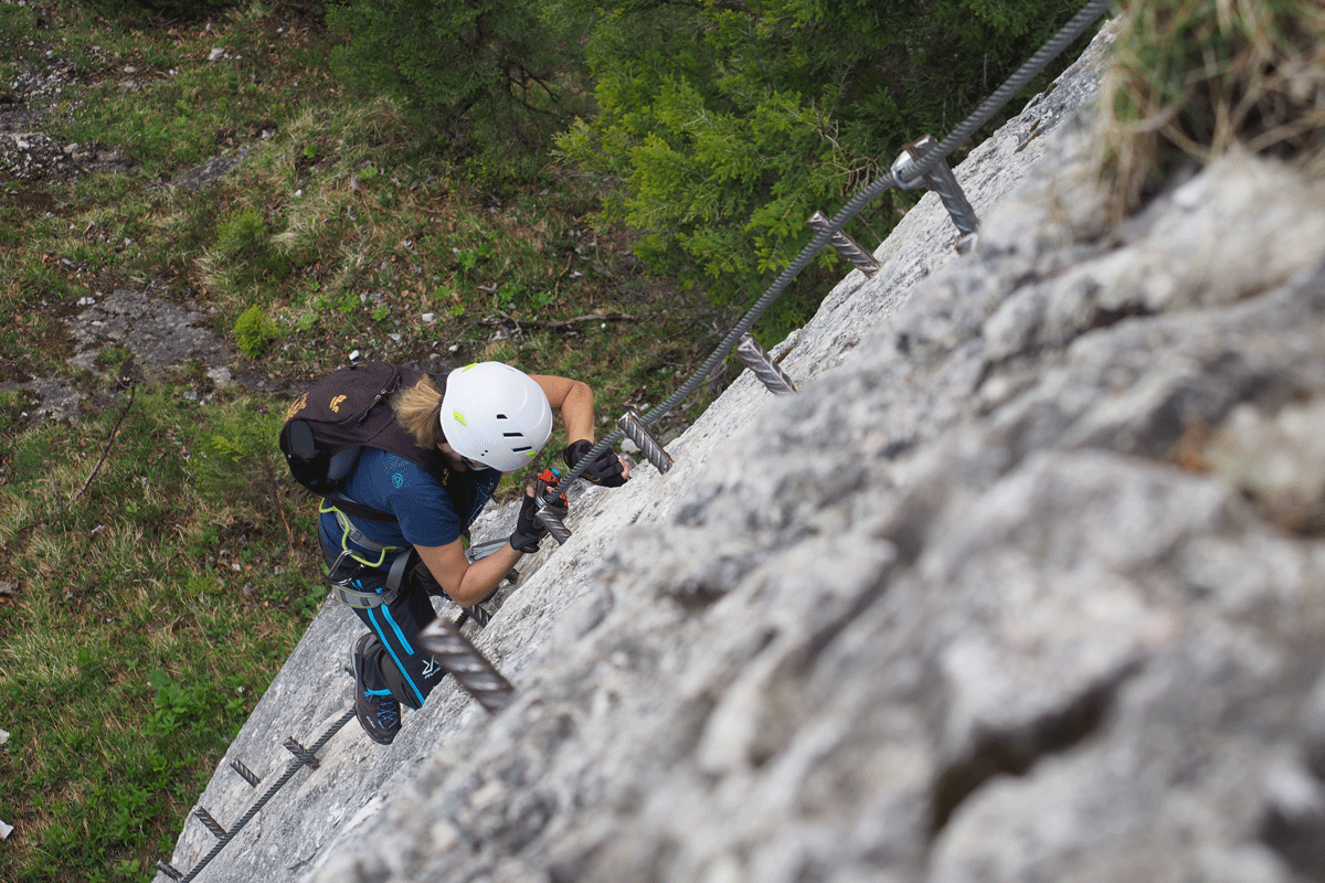 In der Schlußwand des Hias ist kraftschonendes Steigen gefragt.
