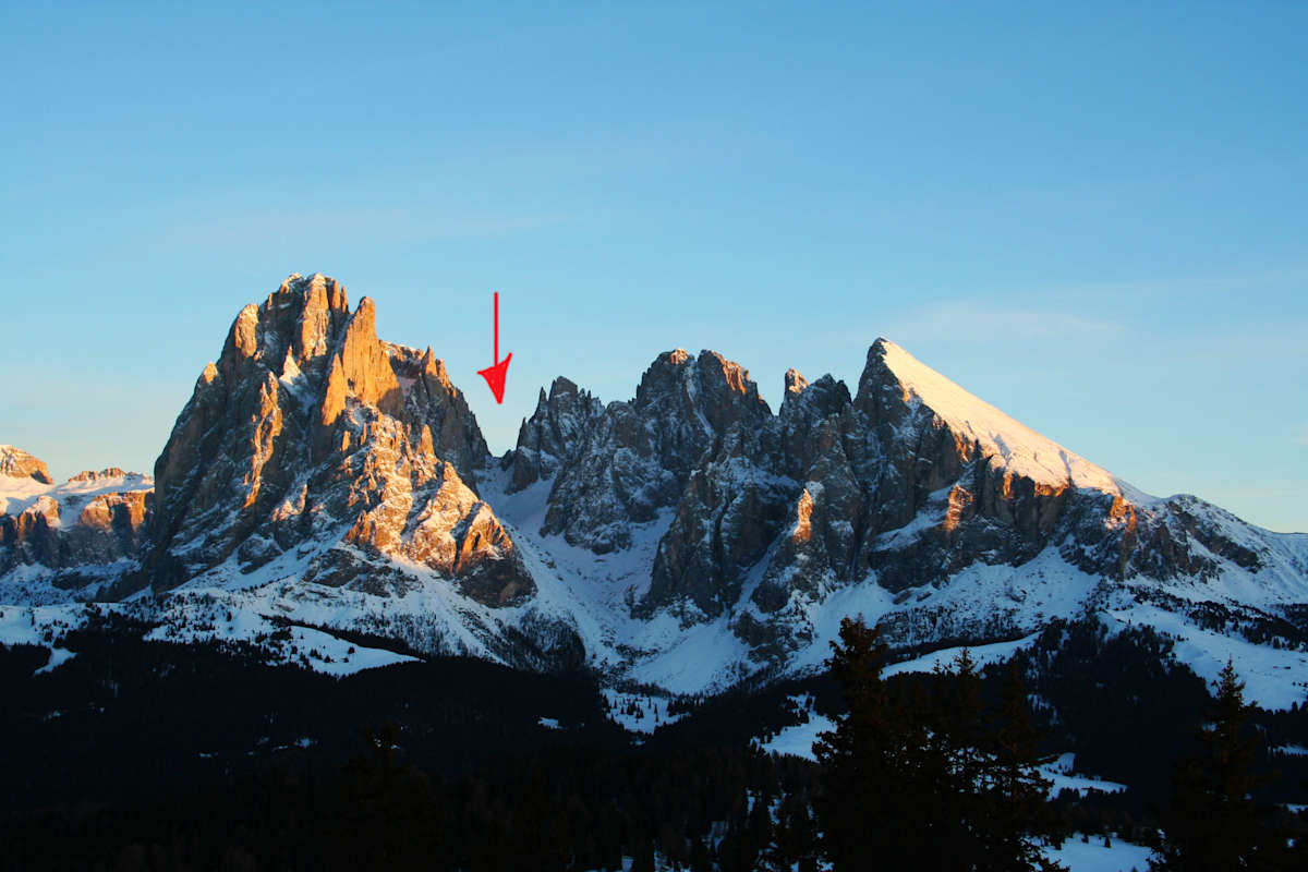 Langkofelscharte zwischen Langkofel und Fünffingerspitze in den Dolomiten